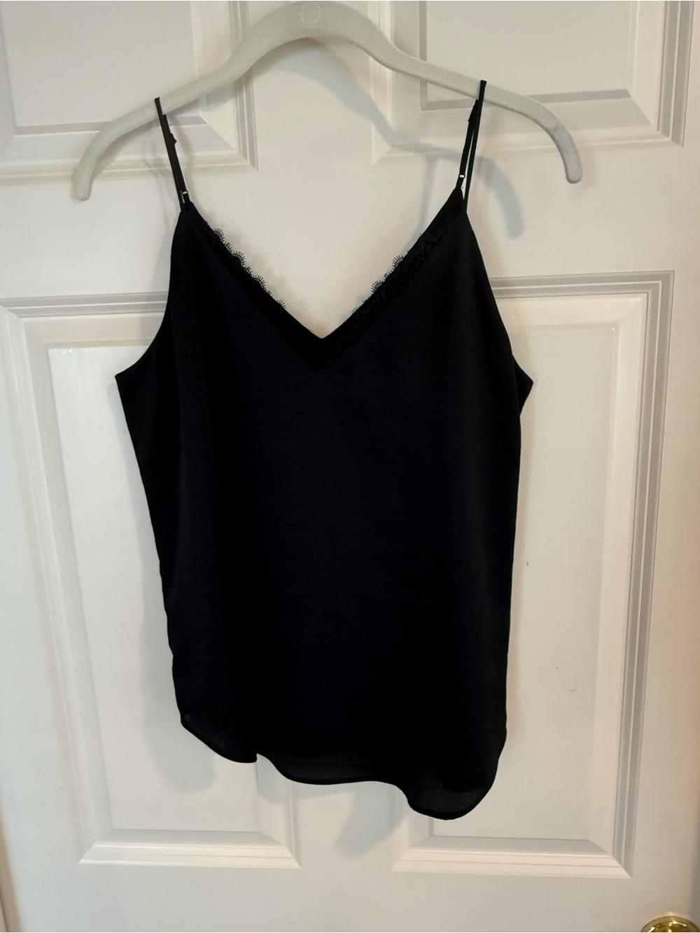 Express Black Lace-Trim V-Neck Cami
